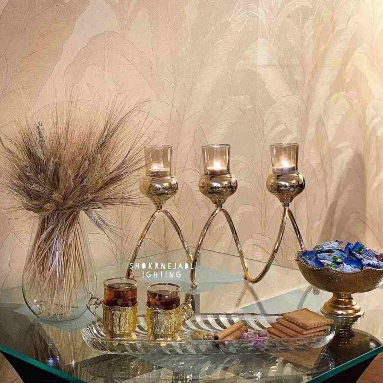 شمعدان پایه دار فانتزی کد 301 شمعدان پایه دار فانتزی کد 301