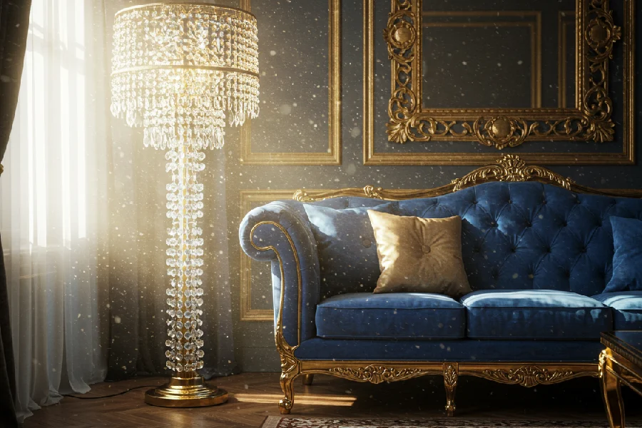 آباژور کنار مبل راحتی