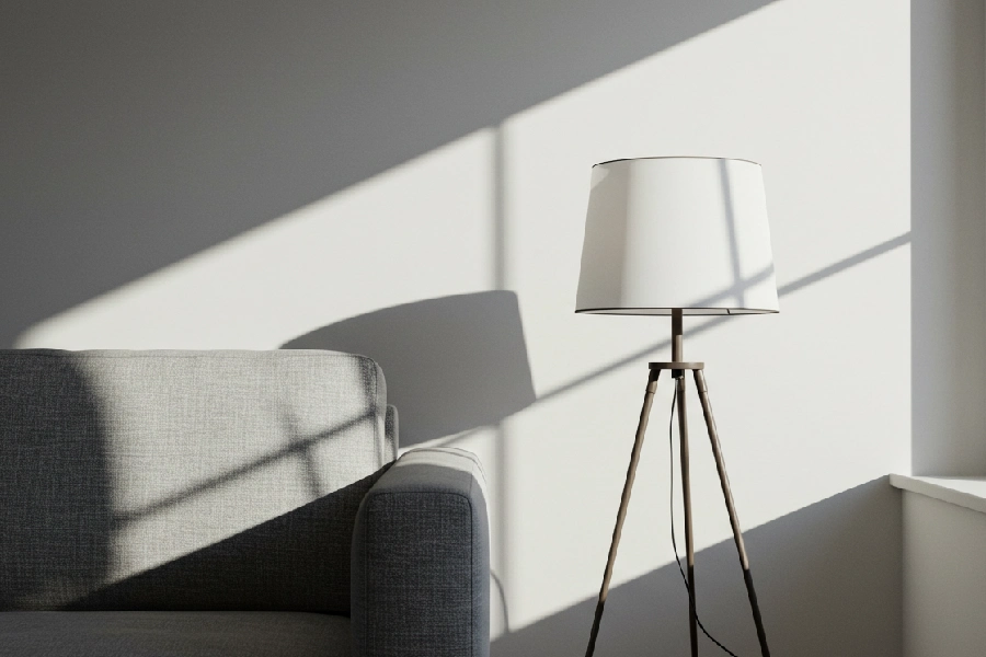 آباژور کنار مبل راحتی