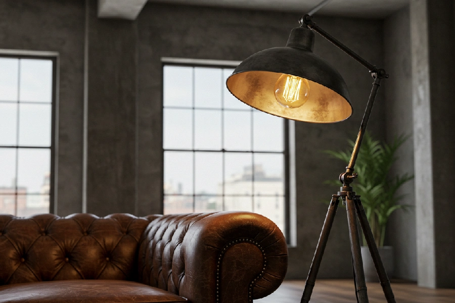 آباژور کنار مبل راحتی