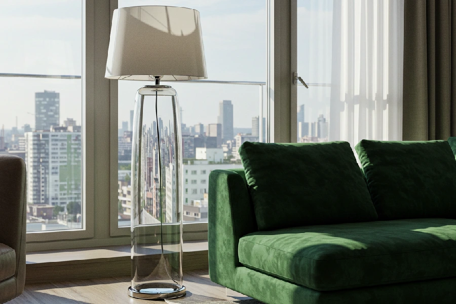 آباژور کنار مبل راحتی