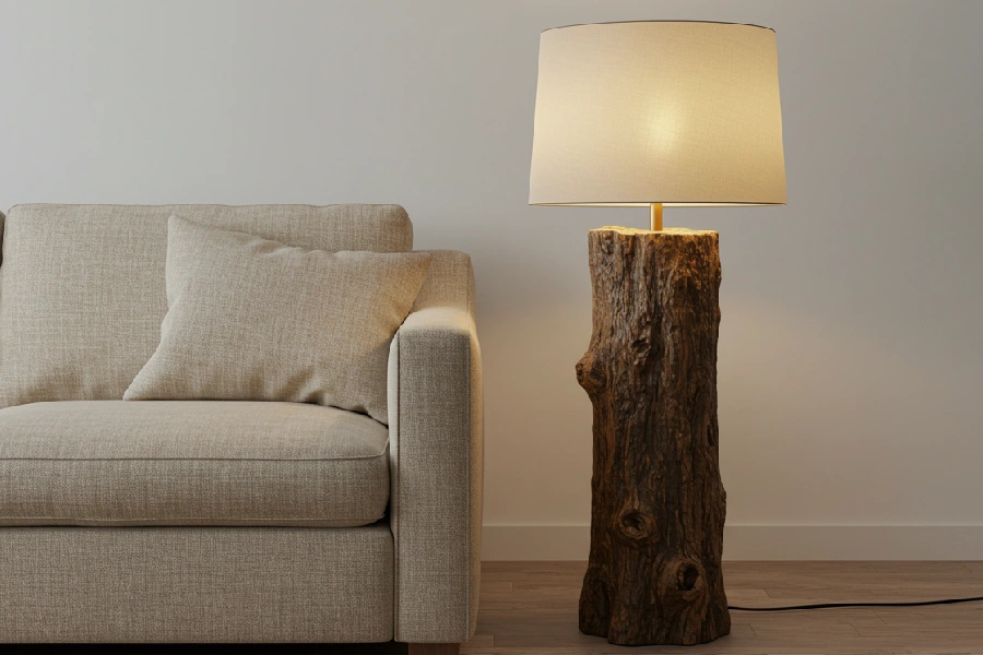 آباژور کنار مبل راحتی