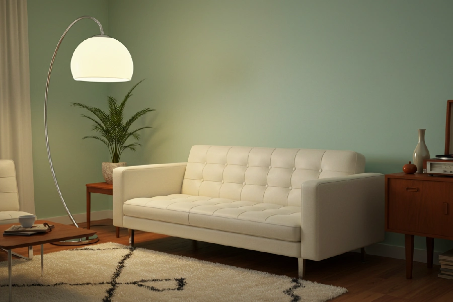 آباژور کنار مبل راحتی