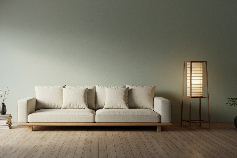 آباژور کنار مبل راحتی