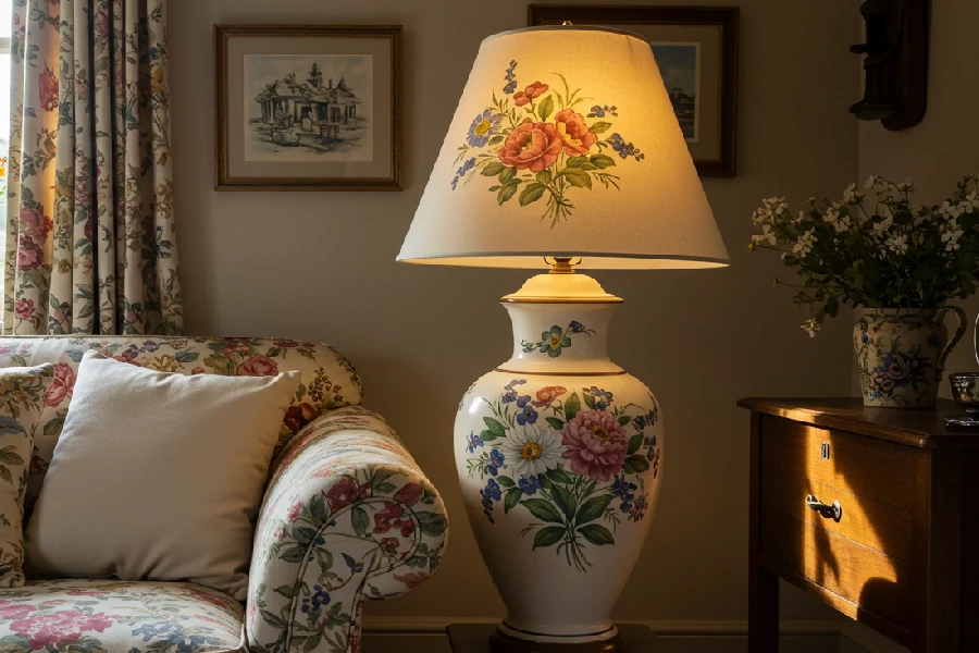 آباژور کنار مبل راحتی